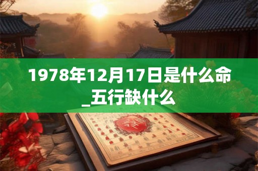 1978年12月17日是什么命_五行缺什么