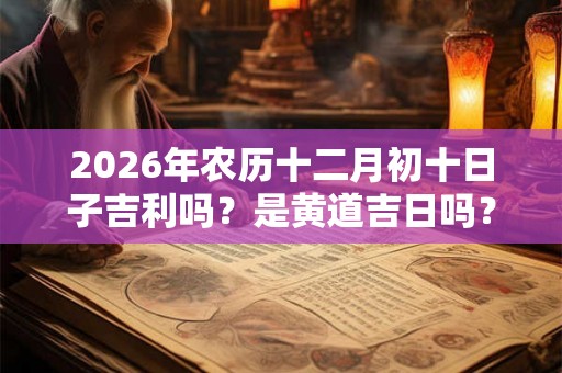 2026年农历十二月初十日子吉利吗？是黄道吉日吗？