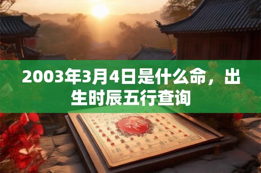 2003年3月4日是什么命，出生时辰五行查询