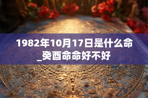 1982年10月17日是什么命_癸酉命命好不好
