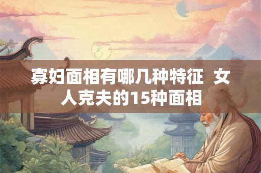 寡妇面相有哪几种特征 女人克夫的15种面相 寡妇面相有哪几种特征 女人克夫的15种面相