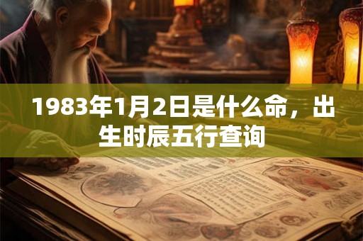 1983年1月2日是什么命，出生时辰五行查询