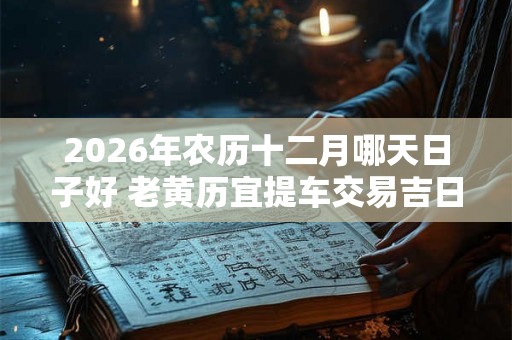 2026年农历十二月哪天日子好 老黄历宜提车交易吉日 2026年农历十二月哪天日子好 老黄历宜提车交易吉日