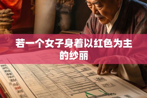 若一个女子身着以红色为主的纱丽