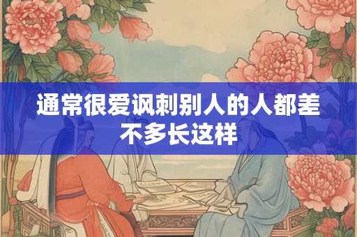 通常很爱讽刺别人的人都差不多长这样 通常很爱讽刺别人的人都差不多长这样