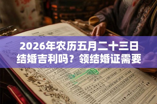 2026年农历五月二十三日结婚吉利吗？领结婚证需要做什么？