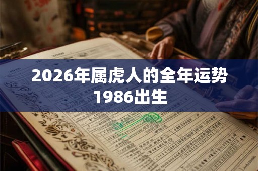 2026年属虎人的全年运势1986出生