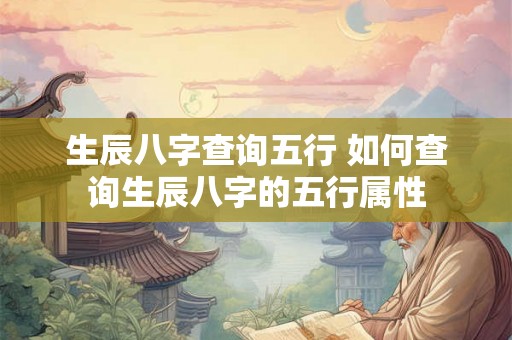 生辰八字查询五行 如何查询生辰八字的五行属性