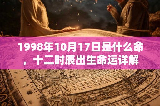 1998年10月17日是什么命，十二时辰出生命运详解
