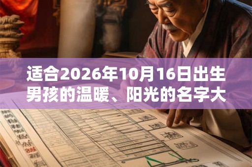 适合2026年10月16日出生男孩的温暖、阳光的名字大全