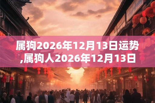 属狗2026年12月13日运势,属狗人2026年12月13日财运,生肖狗2026年12月13日运势