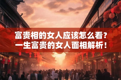 富贵相的女人应该怎么看？一生富贵的女人面相解析！