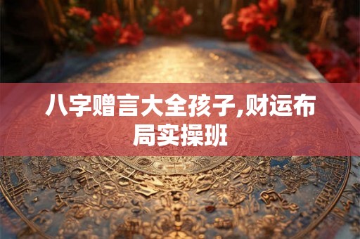 八字赠言大全孩子,财运布局实操班