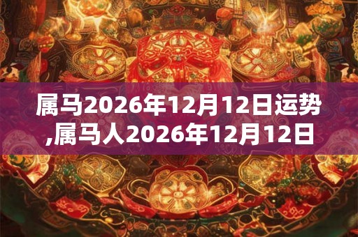 属马2026年12月12日运势,属马人2026年12月12日财运,生肖马2026年12月12日运势