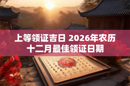上等领证吉日 2026年农历十二月最佳领证日期