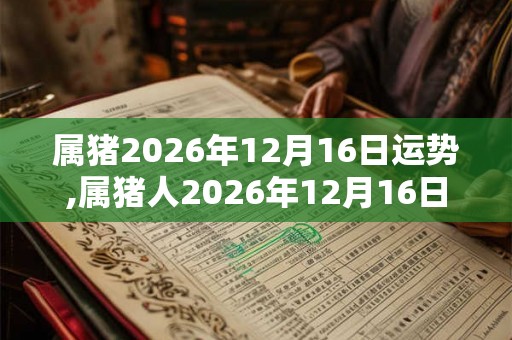 属猪2026年12月16日运势,属猪人2026年12月16日财运,生肖猪2026年12月16日运势 属猪2026年12月16日运势,属猪人2026年12月16日财运,生肖猪2026年12月16日运势