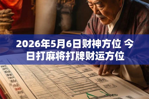 2026年5月6日财神方位 今日打麻将打牌财运方位