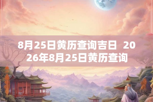 8月25日黄历查询吉日  2026年8月25日黄历查询
