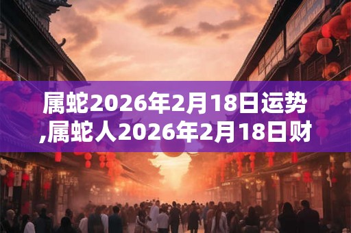 属蛇2026年2月18日运势,属蛇人2026年2月18日财运,生肖蛇2026年2月18日运势