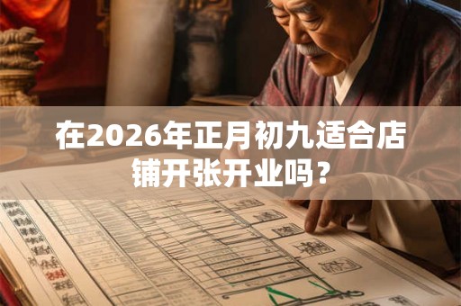 在2026年正月初九适合店铺开张开业吗? 在2026年正月初九适合店铺开张开业吗?