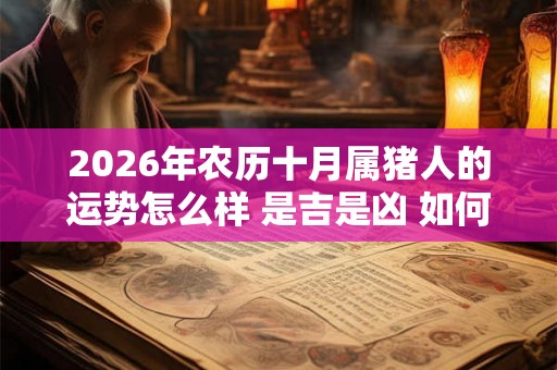 2026年农历十月属猪人的运势怎么样 是吉是凶 如何开运