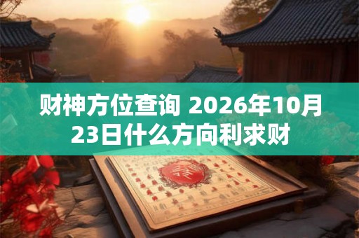 财神方位查询 2026年10月23日什么方向利求财