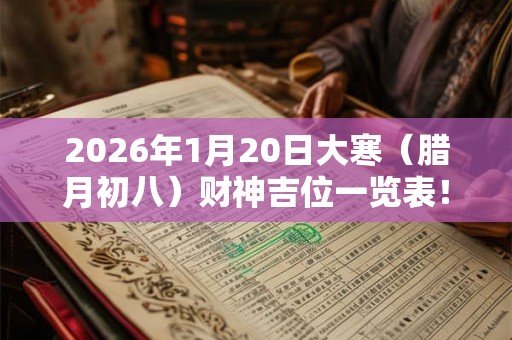 2026年1月20日大寒（腊月初八）财神吉位一览表！