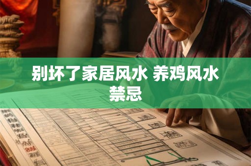 别坏了家居风水 养鸡风水禁忌