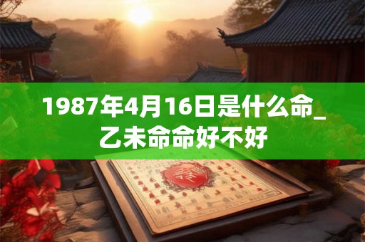 1987年4月16日是什么命_乙未命命好不好