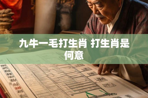 九牛一毛打生肖 打生肖是何意