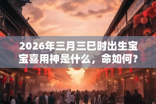 2026年三月三巳时出生宝宝喜用神是什么,命如何? 2026年三月三巳时出生宝宝喜用神是什么,命如何?
