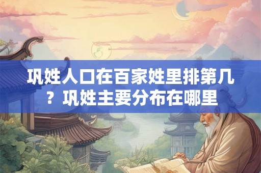 巩姓人口在百家姓里排第几?巩姓主要分布在哪里 巩姓人口在百家姓里排第几?巩姓主要分布在哪里