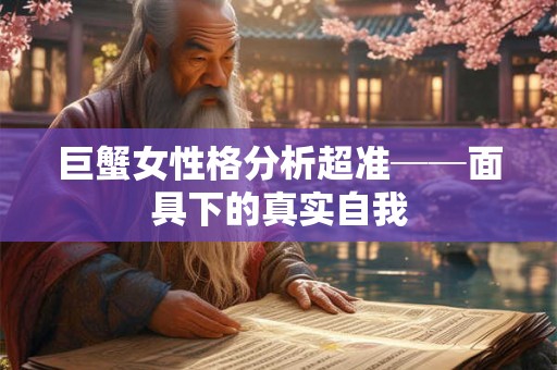 巨蟹女性格分析超准──面具下的真实自我
