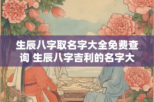 生辰八字取名字大全免费查询 生辰八字吉利的名字大全