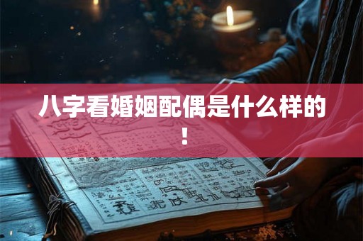 八字看婚姻配偶是什么样的! 八字看婚姻配偶是什么样的!
