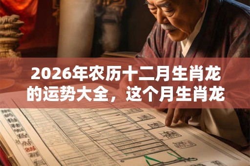 2026年农历十二月生肖龙的运势大全,这个月生肖龙命运好吗? 2026年农历十二月生肖龙的运势大全,这个月生肖龙命运好吗?