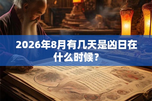 2026年8月有几天是凶日在什么时候？