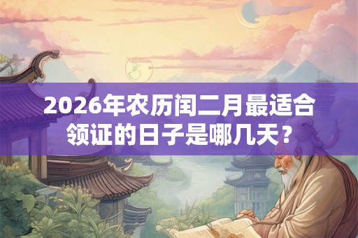 2026年农历闰二月最适合领证的日子是哪几天? 2026年农历闰二月最适合领证的日子是哪几天?