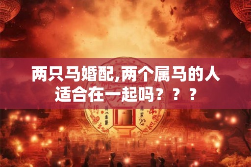 两只马婚配,两个属马的人适合在一起吗？？？