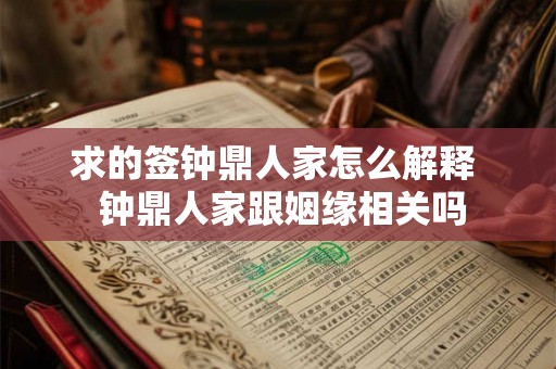 求的签钟鼎人家怎么解释  钟鼎人家跟姻缘相关吗
