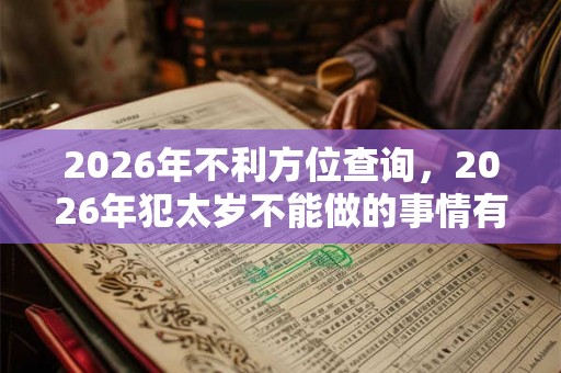 2026年不利方位查询,2026年犯太岁不能做的事情有哪些? 2026年不利方位查询,2026年犯太岁不能做的事情有哪些?