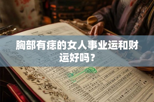 胸部有痣的女人事业运和财运好吗? 胸部有痣的女人事业运和财运好吗?