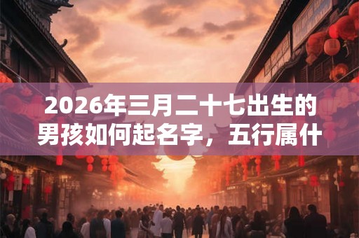 2026年三月二十七出生的男孩如何起名字，五行属什么
