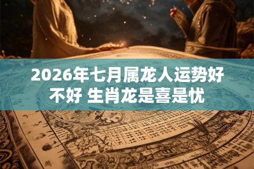 2026年七月属龙人运势好不好 生肖龙是喜是忧