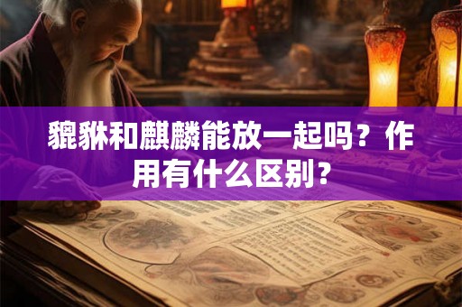 貔貅和麒麟能放一起吗？作用有什么区别？