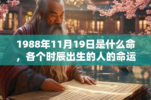 1988年11月19日是什么命，各个时辰出生的人的命运