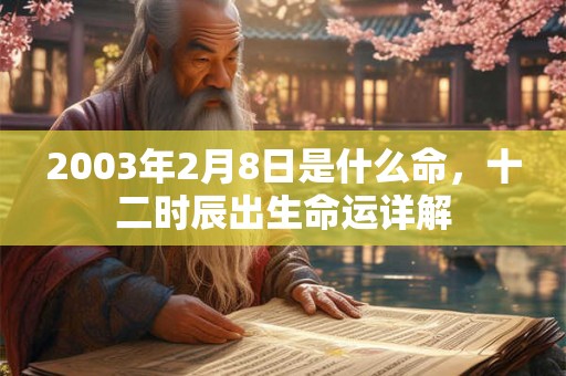 2003年2月8日是什么命，十二时辰出生命运详解