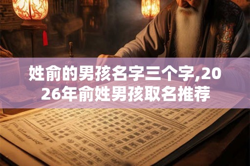 姓俞的男孩名字三个字,2026年俞姓男孩取名推荐