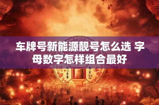 车牌号新能源靓号怎么选 字母数字怎样组合最好