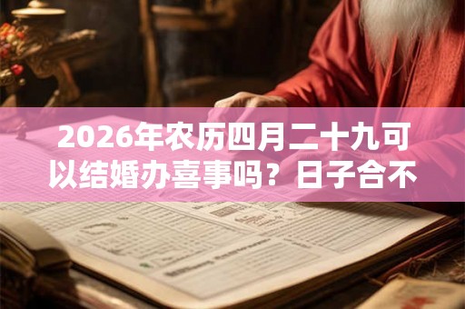 2026年农历四月二十九可以结婚办喜事吗？日子合不合适？